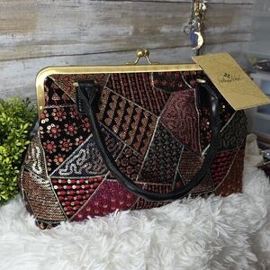 NWT Patricia Nash Patchwork Sequin Satchel